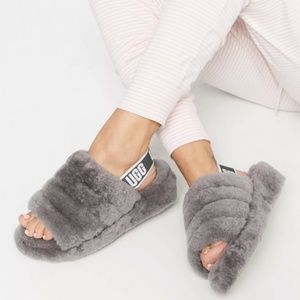 UGG Women's Fluff Yeah Slide Sandals Sheepskin Slingback Slippers